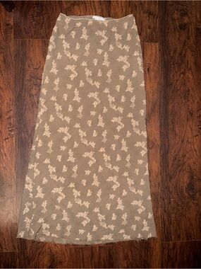 Urban Outfitters Beige Floral Maxi Skirt
